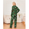 Ekouaer Womens Pajama Sets 2 Piece Long Sleeve Sleepwear Soft Button Up Pjs(Green Stockings)