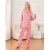 Ekouaer Womens Pajama Sets 2 Piece Long Sleeve Sleepwear Soft Button Up Pjs(Pink Candy)