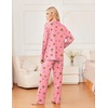 Ekouaer Womens Pajama Sets 2 Piece Long Sleeve Sleepwear Soft Button Up Pjs(Pink Candy)