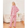 Ekouaer Womens Pajama Sets 2 Piece Long Sleeve Sleepwear Soft Button Up Pjs(Pink Gingerbread)