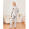 Ekouaer Womens Pajama Sets 2 Piece Long Sleeve Sleepwear Soft Button Up Pjs(White Santa)