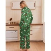 Ekouaer Women’s Satin Silk Pajamas Long Sleeve Button Up Pjs Lounge Sets(Christmas Green)