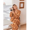 Ekouaer Women’s Satin Silk Pajamas Long Sleeve Button Up Pjs Lounge Sets(Orange Halloween)