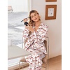 Ekouaer Women’s Satin Silk Pajamas Long Sleeve Button Up Pjs Lounge Sets(Pink Plaid Bow)