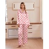 Ekouaer Women’s Satin Silk Pajamas Long Sleeve Button Up Pjs Lounge Sets(Red Plaid Strawberry)