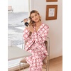 Ekouaer Women’s Satin Silk Pajamas Long Sleeve Button Up Pjs Lounge Sets(Red Plaid Strawberry)