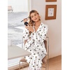 Ekouaer Women’s Satin Silk Pajamas Long Sleeve Button Up Pjs Lounge Sets(White Winebowl)