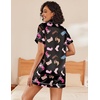 Ekouaer Women’s Silk Satin Pajama Set Short Sleeve Pjs Shorts Set S-XXL(Black Boots)