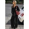 Ekouaer Womens Velour Track Suits Matching Sweatsuit 2 Piece Casual Outfits(Black)
