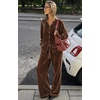 Ekouaer Womens Velour Track Suits Matching Sweatsuit 2 Piece Casual Outfits(Brown)