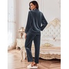 Ekouaer Womens Velour Track Suits Matching Sweatsuit 2 Piece Casual Outfits(Dark Grey)
