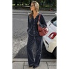 Ekouaer Womens Velour Track Suits Matching Sweatsuit 2 Piece Casual Outfits(Dark Grey)