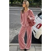 Ekouaer Womens Velour Track Suits Matching Sweatsuit 2 Piece Casual Outfits(Light Pink)