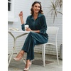 Ekouaer Womens Velour Track Suits Matching Sweatsuit 2 Piece Casual Outfits(Peacock Blue)