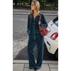 Ekouaer Womens Velour Track Suits Matching Sweatsuit 2 Piece Casual Outfits(Peacock Blue)