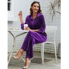 Ekouaer Womens Velour Track Suits Matching Sweatsuit 2 Piece Casual Outfits(Purple)