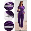 Ekouaer Womens Velour Track Suits Matching Sweatsuit 2 Piece Casual Outfits(Purple)