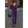 Ekouaer Womens Velour Track Suits Matching Sweatsuit 2 Piece Casual Outfits(Purple)
