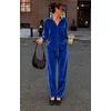 Ekouaer Womens Velour Track Suits Matching Sweatsuit 2 Piece Casual Outfits(Royal Blue)