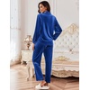 Ekouaer Womens Velour Track Suits Matching Sweatsuit 2 Piece Casual Outfits(Royal Blue)