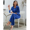 Ekouaer Womens Velour Track Suits Matching Sweatsuit 2 Piece Casual Outfits(Royal Blue)