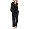 Ekouaer Womens Velour Track Suits Matching Sweatsuit 2 Piece Casual Outfits(Black)