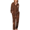Ekouaer Womens Velour Track Suits Matching Sweatsuit 2 Piece Casual Outfits(Brown)