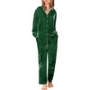 Ekouaer Womens Velour Track Suits Matching Sweatsuit 2 Piece Casual Outfits(Green)