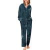 Ekouaer Womens Velour Track Suits Matching Sweatsuit 2 Piece Casual Outfits(Peacock Blue)