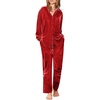 Ekouaer Womens Velour Track Suits Matching Sweatsuit 2 Piece Casual Outfits(Red)