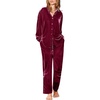 Ekouaer Womens Velour Track Suits Matching Sweatsuit 2 Piece Casual Outfits(Wine Red)