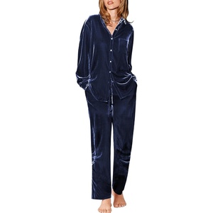 Ekouaer Womens Velour Track Suits Matching Sweatsuit 2 Piece Casual Outfits(Dark Blue)