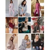 Ekouaer 2 Pack Womens Pajama Sets Long Sleeve Long Pants Pjs Loungewear(Black Plaid/Grey Plaid)