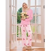 Ekouaer 2 Pack Womens Pajama Sets Long Sleeve Long Pants Pjs Loungewear(Blue Striped/Pink Striped)