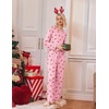 Ekouaer 2 Pack Womens Pajama Sets Long Sleeve Long Pants Pjs Loungewear(Christmas Pink/Christmas Navy)
