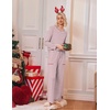 Ekouaer 2 Pack Womens Pajama Sets Long Sleeve Long Pants Pjs Loungewear(Christmas Wihte Candy/Red Striped)