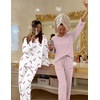 Ekouaer 2 Pack Womens Pajama Sets Long Sleeve Long Pants Pjs Loungewear(Christmas Wihte Candy/Red Striped)