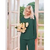 Ekouaer 2 Pack Womens Pajama Sets Long Sleeve Long Pants Pjs Loungewear(Green Dots/Wine)