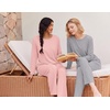 Ekouaer 2 Pack Womens Pajama Sets Long Sleeve Long Pants Pjs Loungewear(Light Pink/Grey)