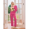 Ekouaer 2 Pack Womens Pajama Sets Long Sleeve Long Pants Pjs Loungewear(Rose Heart/Light Blue Striped)