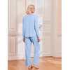 Ekouaer 2 Pack Womens Pajama Sets Long Sleeve Long Pants Pjs Loungewear(Rose Heart/Light Blue Striped)