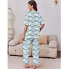 Ekouaer 2 Packs Lounge Set for Women Short Sleeve Pajamas Top and Long Pant(Line Bows/Beige Daisy)