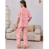 Ekouaer 2 Packs Lounge Set for Women Short Sleeve Pajamas Top and Long Pant(Pink Cashew Flower/Vintage Blooms)