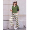Ekouaer 2 Packs Lounge Set for Women Short Sleeve Pajamas Top and Long Pant(Pink Tie-dye Stripes/Green Tie-dye Stripes)