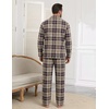 Ekouaer Mens 100% Cotton Pajama Set Long Sleeve Button Down Sleepwear S-3XL(Brown Plaid)