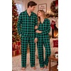 Ekouaer Mens 100% Cotton Pajama Set Long Sleeve Button Down Sleepwear S-3XL(Green Black Buffalo Plaid)