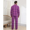 Ekouaer Mens 100% Cotton Pajama Set Long Sleeve Button Down Sleepwear S-3XL(Purple Red Plaid)