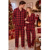 Ekouaer Mens 100% Cotton Pajama Set Long Sleeve Button Down Sleepwear S-3XL(Red Black Buffalo Plaid)