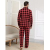 Ekouaer Mens 100% Cotton Pajama Set Long Sleeve Button Down Sleepwear S-3XL(Red Black Buffalo Plaid)