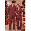 Ekouaer Mens 100% Cotton Pajama Set Long Sleeve Button Down Sleepwear S-3XL(Red Green Plaid)